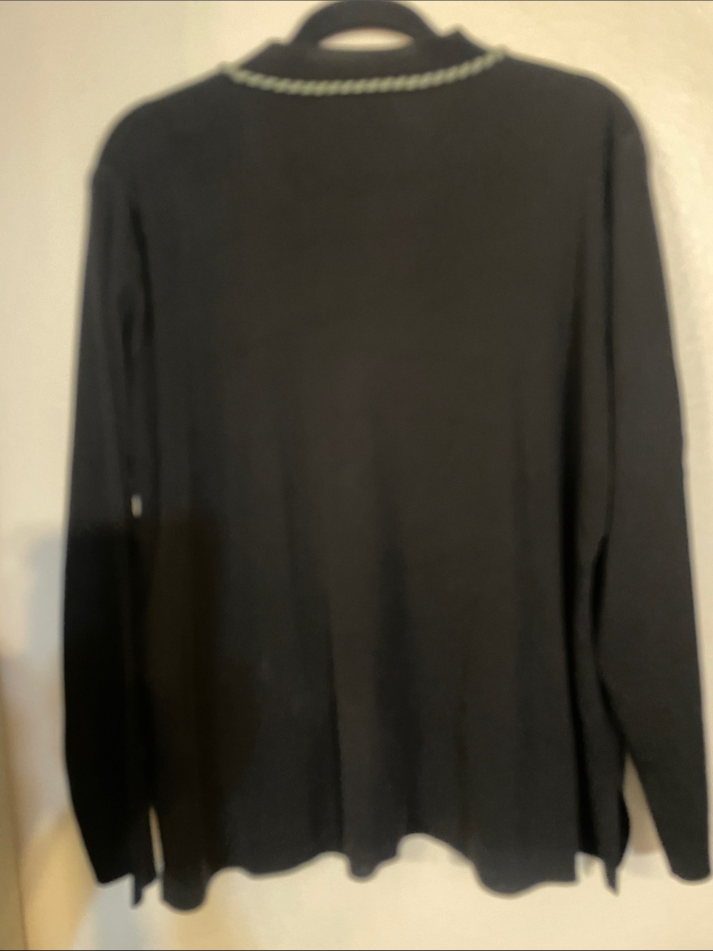 Misook Black Cardigan with White Trim Accents - Picture 4 of 4